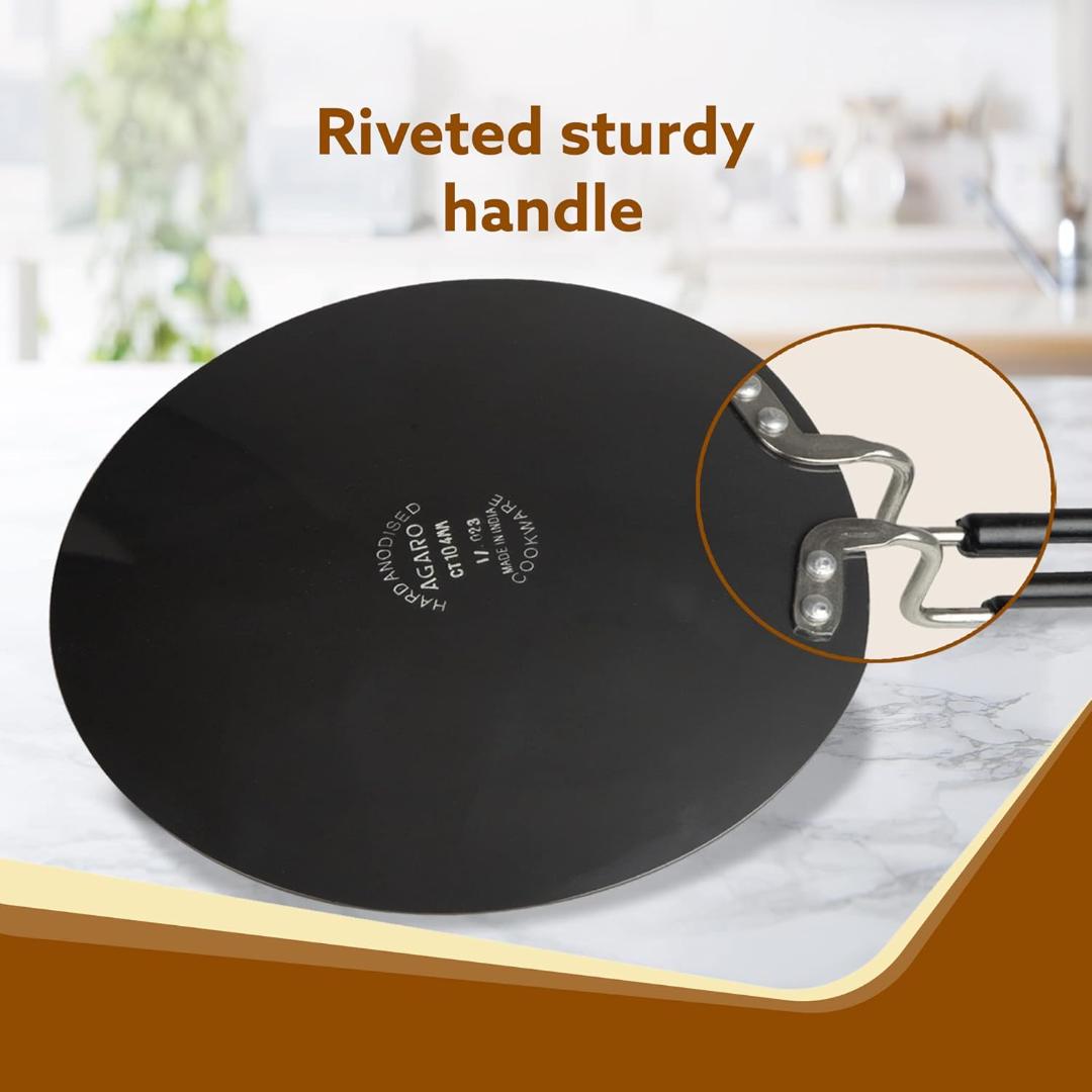 Vikas Hard Anodized Roti Tawa - Heavy Duty Flat Cooking Pan - 225mm