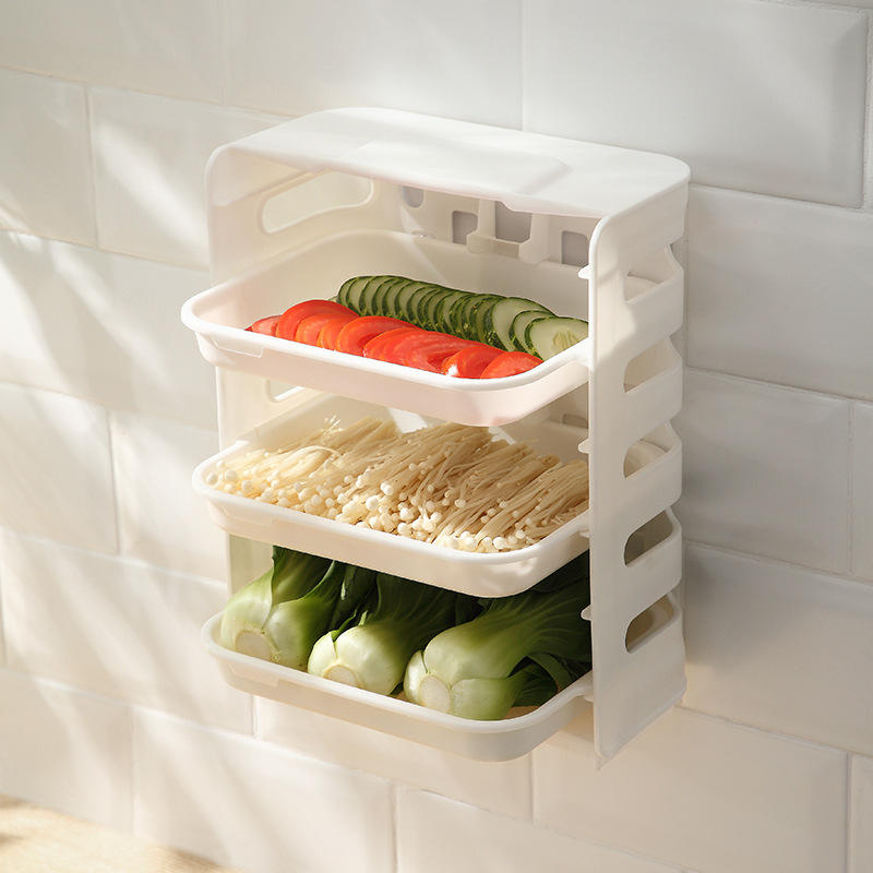 Wall Mount 6-Layer Food Storage Rack – Stackable, Space-Saving Organizer