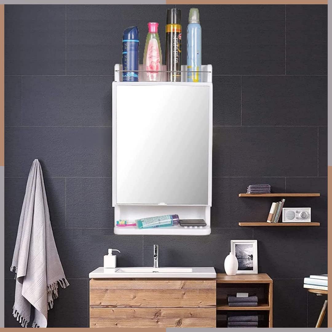 Wall-Mounted Mirror Cabinet 12x21 Inch – Bathroom Storage