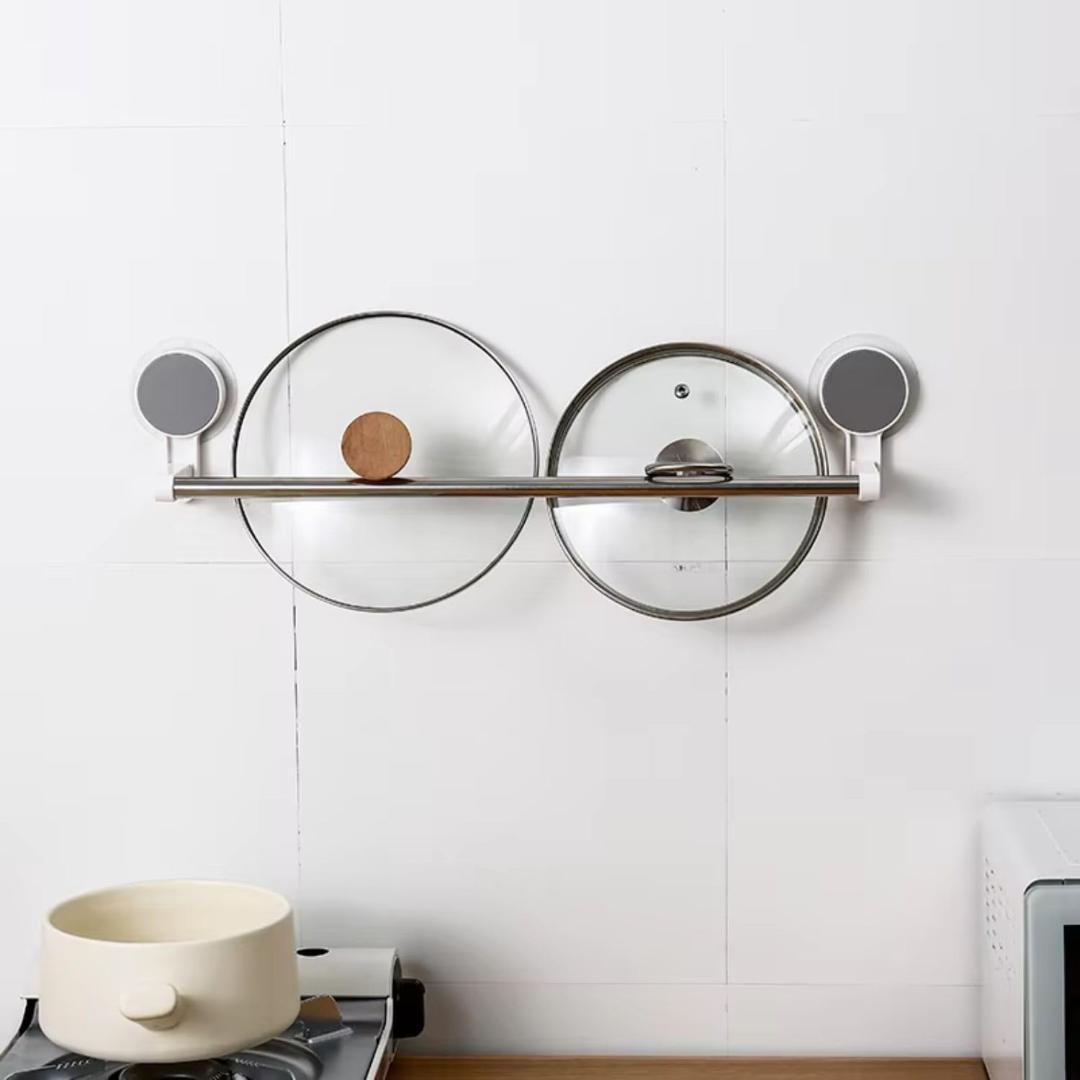 Wall-Mounted Stainless Steel Towel Bar with Circular Mounts - 50cm