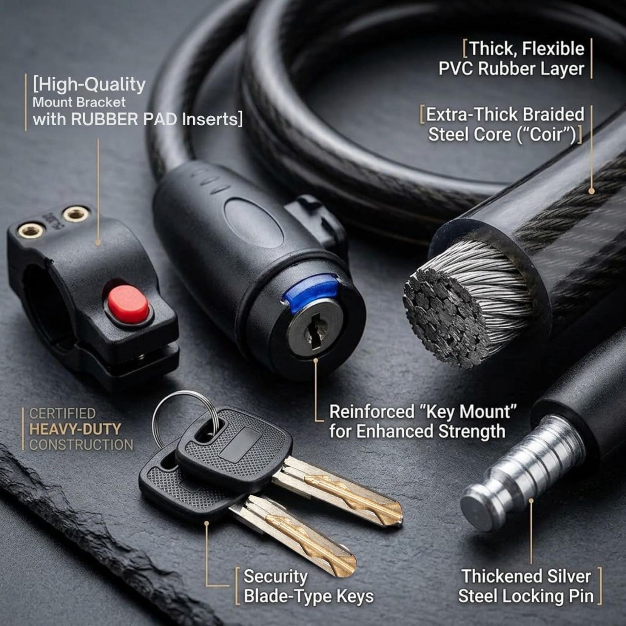 Waterproof & Rust Proof Handlebar Grip Lock for Motorcycle/Bicycle - Anti-Theft Security Lock with 2 Keys